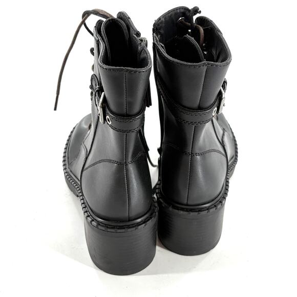 Zodiac Paxon Combat Boots 7 Black NWOT Lace Up Ankle Booties Heel Grunge 90s Y2k - Picture 4 of 7